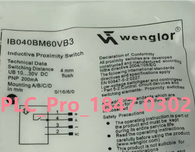 For Wenglor IB040BM60VB3 Proximity Switch Sensor 100% Quality Guarantee Providers Market Business