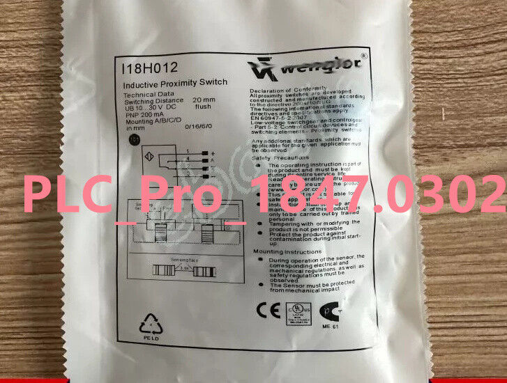 For Wenglor I18H012 Proximity Switch Sensor I18HO12 10-30VDC 20mm 4-Pin