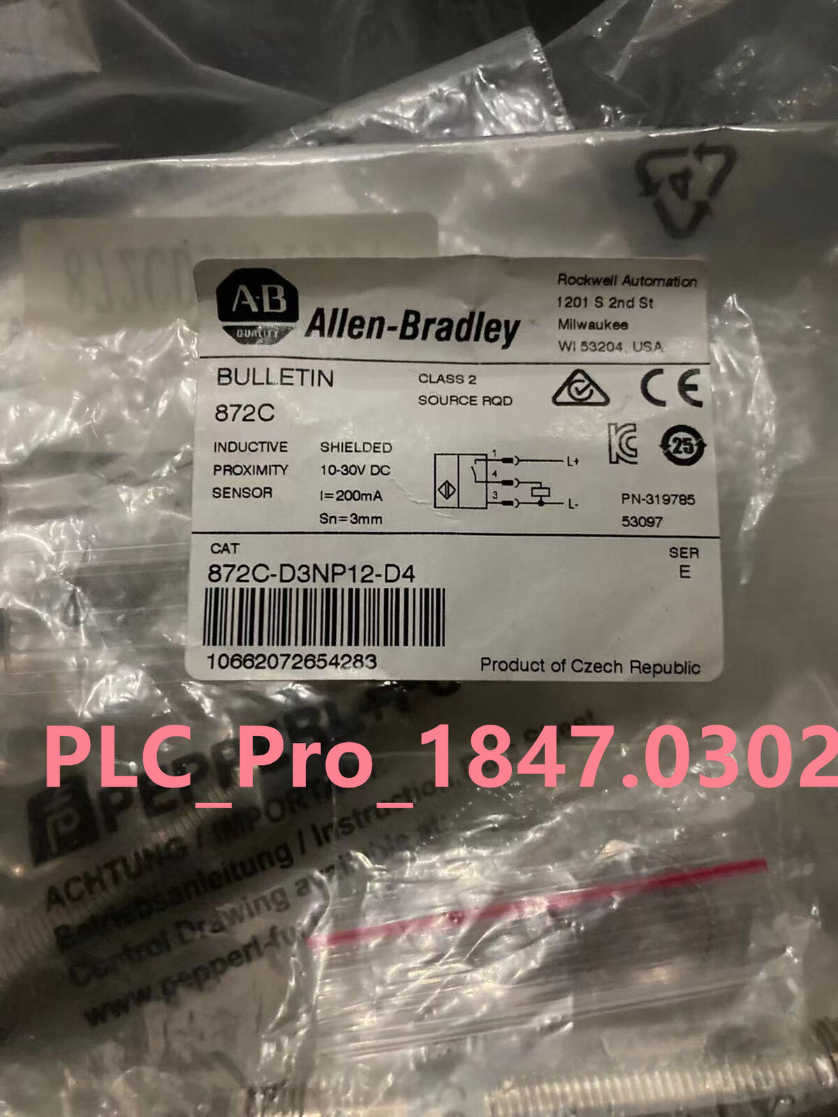 872CD3NP12D4 Allen-Bradley 872C-D3NP12-D4 Proximity Switch Sensor Retail Distributor Direct Supply